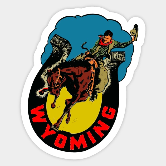 Vintage Wyoming Decal Sticker by zsonn